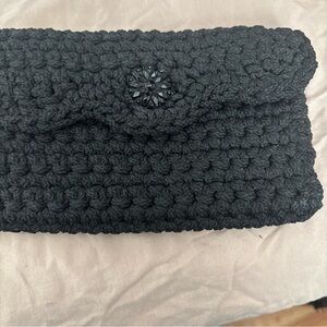 Source Unknown Black Crochet Clutch